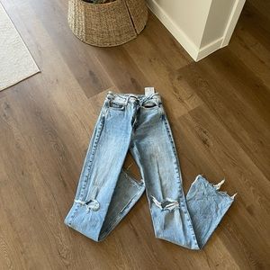 Zara Straight Leg Ripped Jeans